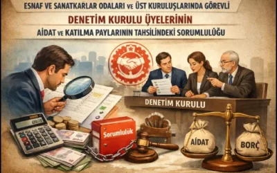 ESNAF VE SANATKARLAR ODALARI VE ÜST KURULUŞLARINDA GÖREVLİ DENETİM KURULU ÜYELERİNİN AİDAT VE KATILMA PAYLARININ TAHSİLİNDEKİ SORUMLULUĞU