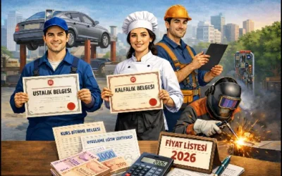 MESLEK EĞİTİMİ KAPSAMINDA TESK TARAFINDAN VERİLEN MESLEKİ BELGELER ve 2026 YILI BELGE FİYATLARI